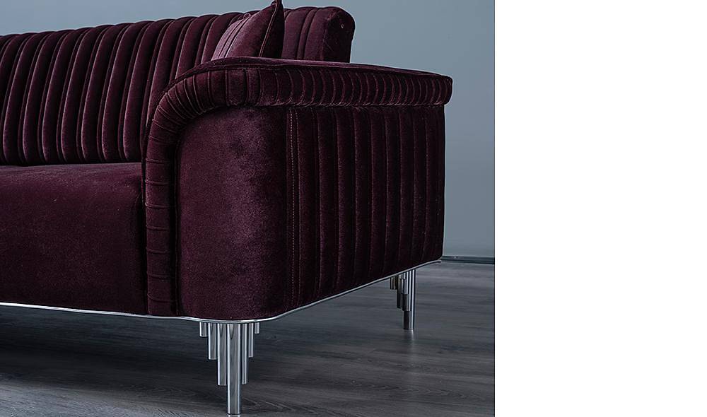 Paula Silver Sofa
