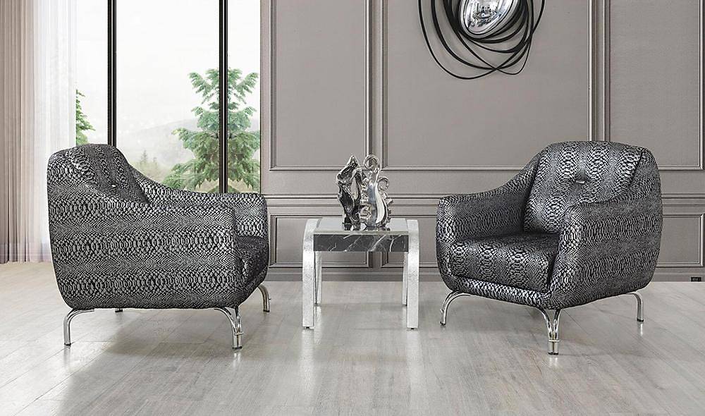 Nehir Silver Living Room Set