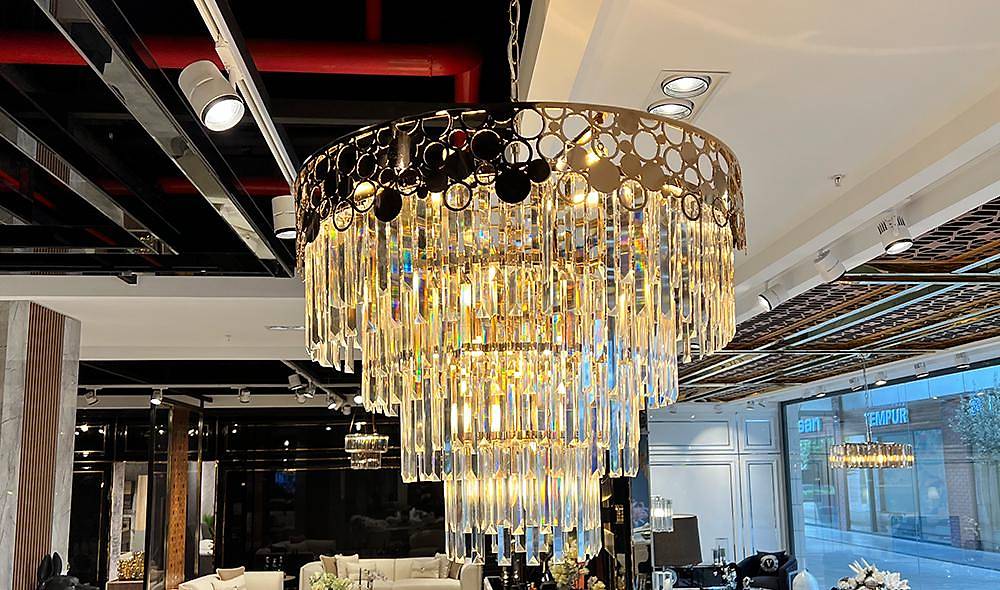 Crystal Gold Pendant Chandelier