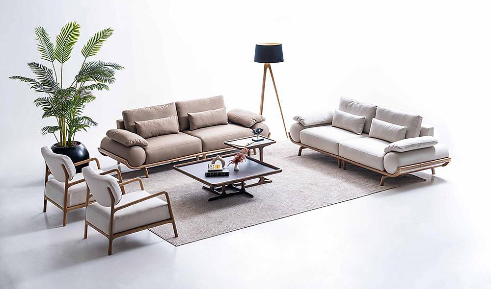 Almeda Sofa Set - Brown