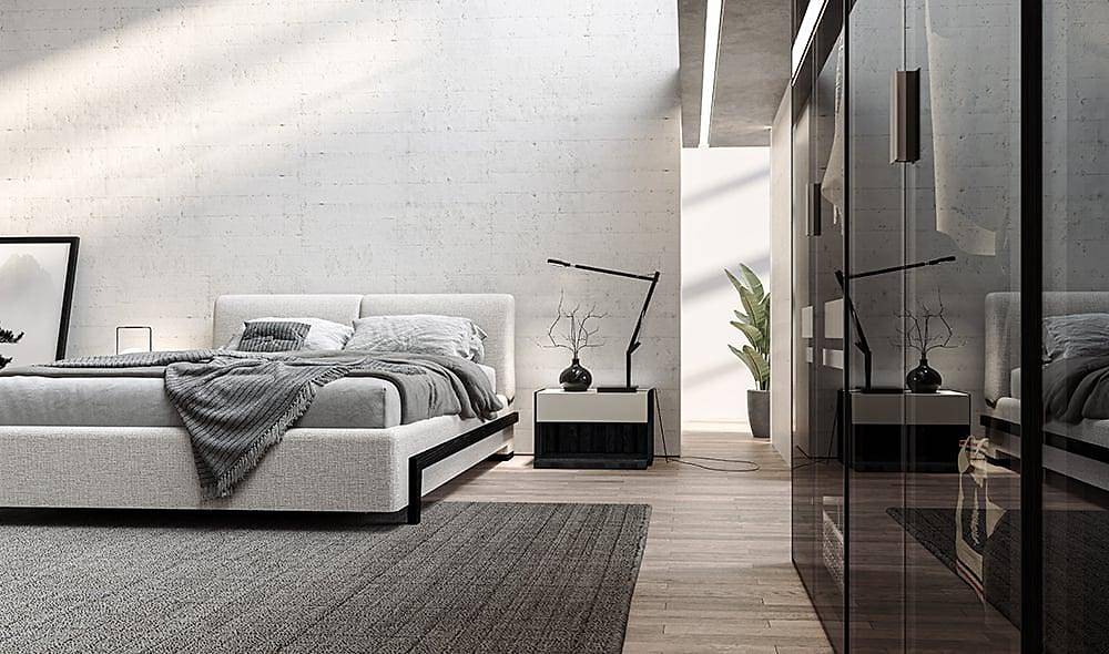 Elika Bedroom with Base - Corner Wardrobe