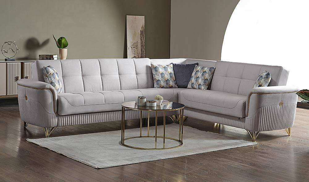 Okyanus Corner Set with Metal Design