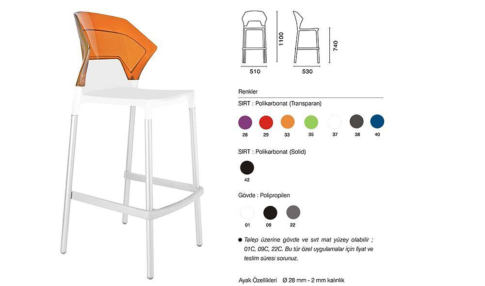Ego - S Bar Chair 2 Piece