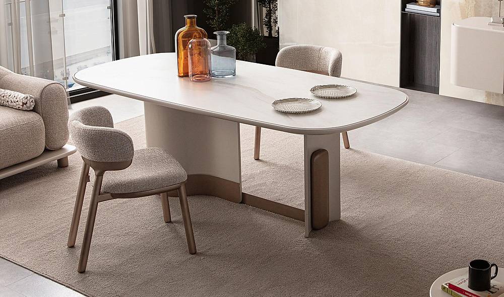 Rozy Dining Table Set - Cream