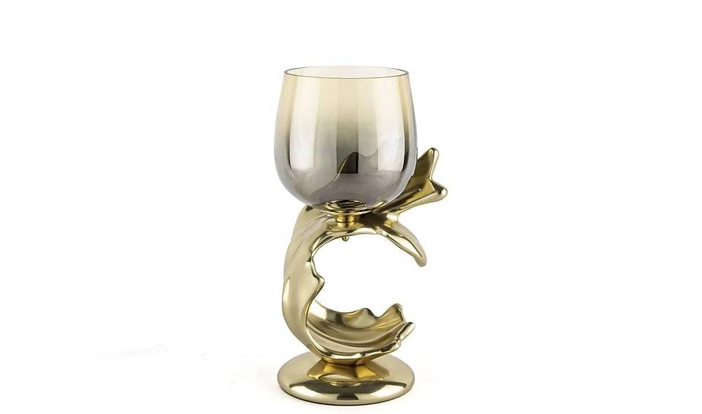 Wave Glass Candle Holder 33x15 cm