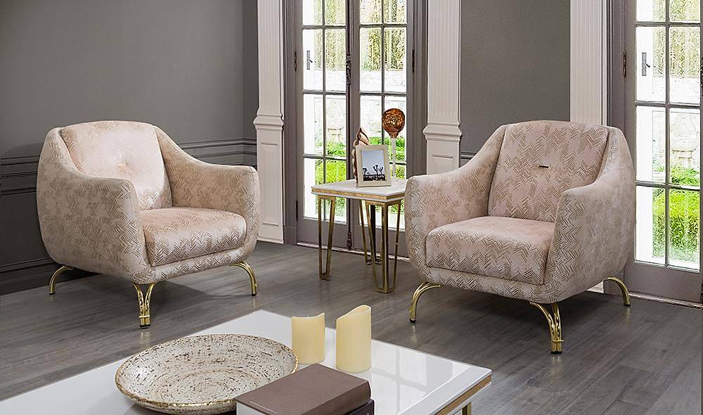 Nehir Cream Living Room Set