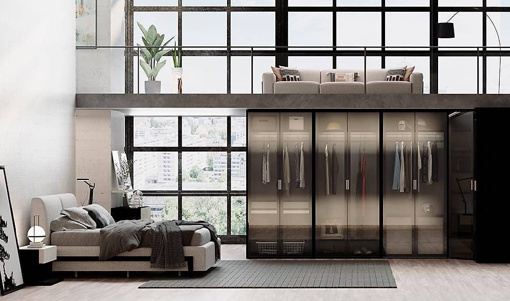 Elika Bedroom with Base - Corner Wardrobe