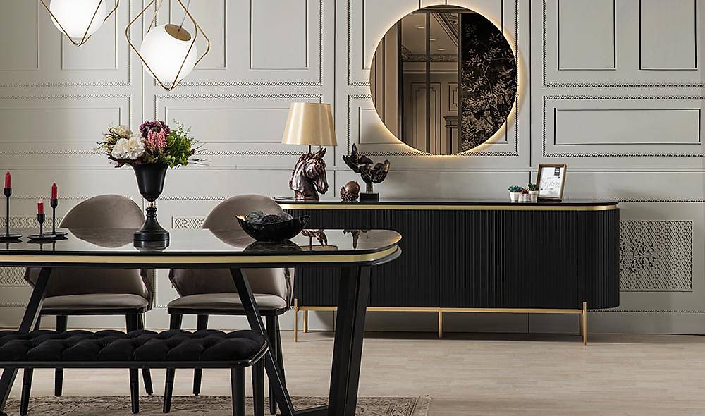 Mood Black Gold Dining Room