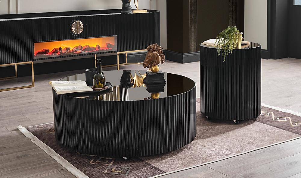 Crown Tv Unit - Black - Gold