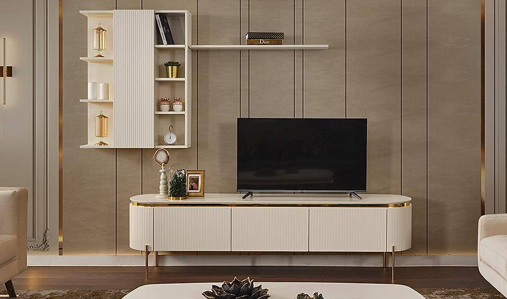 Mood Ecru Gold Tv Unit