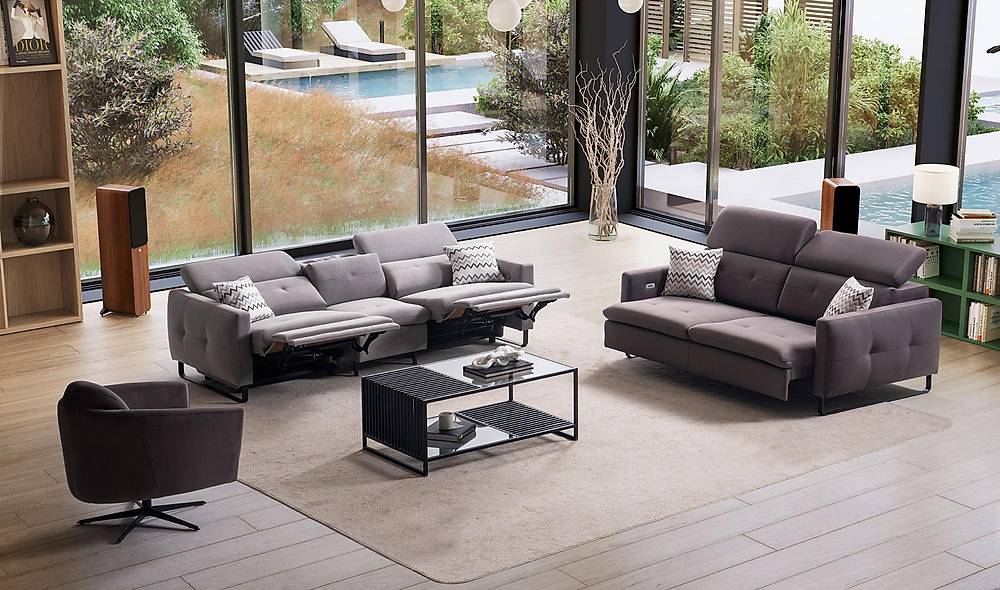 Alissa Sofa Set With Motor - Gray