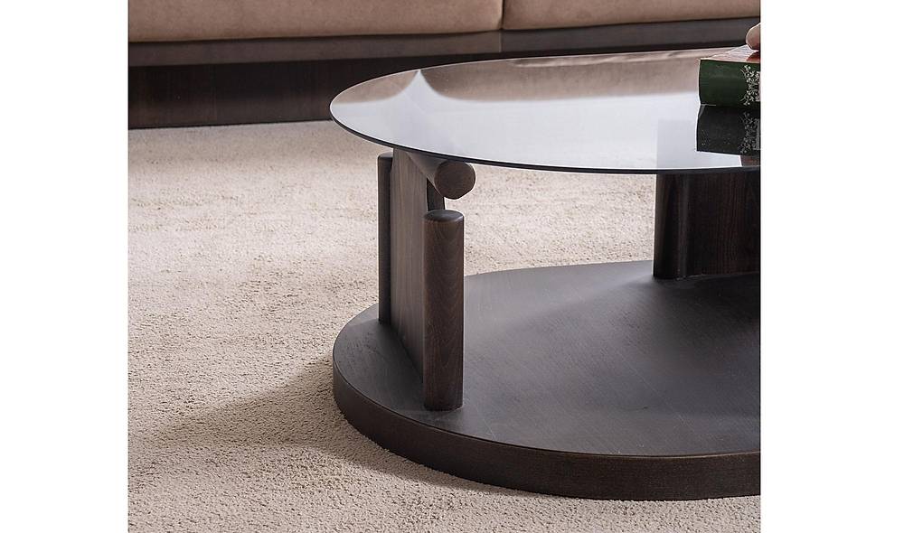 Bitez Coffee Table - Ellipse - Dark Walnut