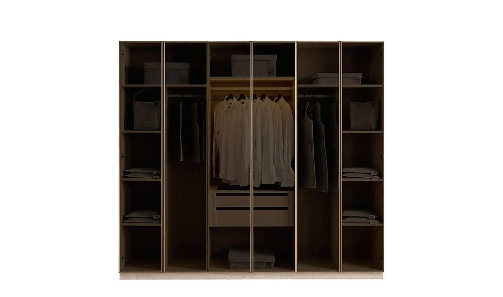 Oliver 6 Door Wardrobe - Glass Lid