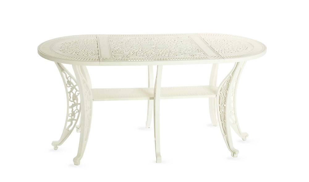 Arbella Oval Garden Table Set - White