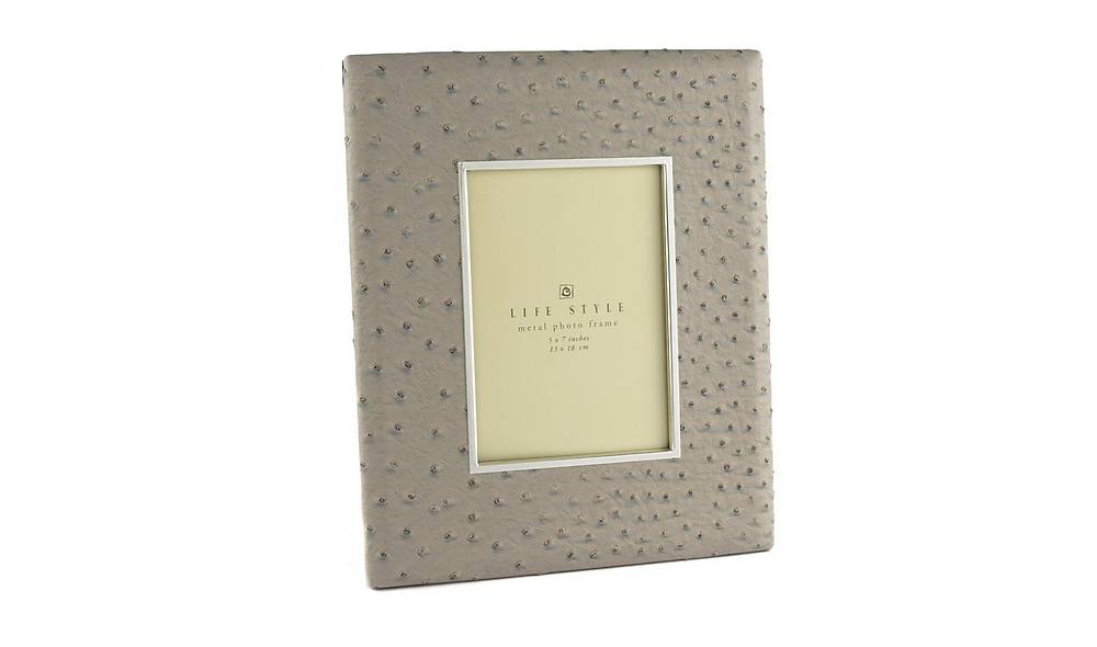 Mink Silver Leather Frame 20x25 cm