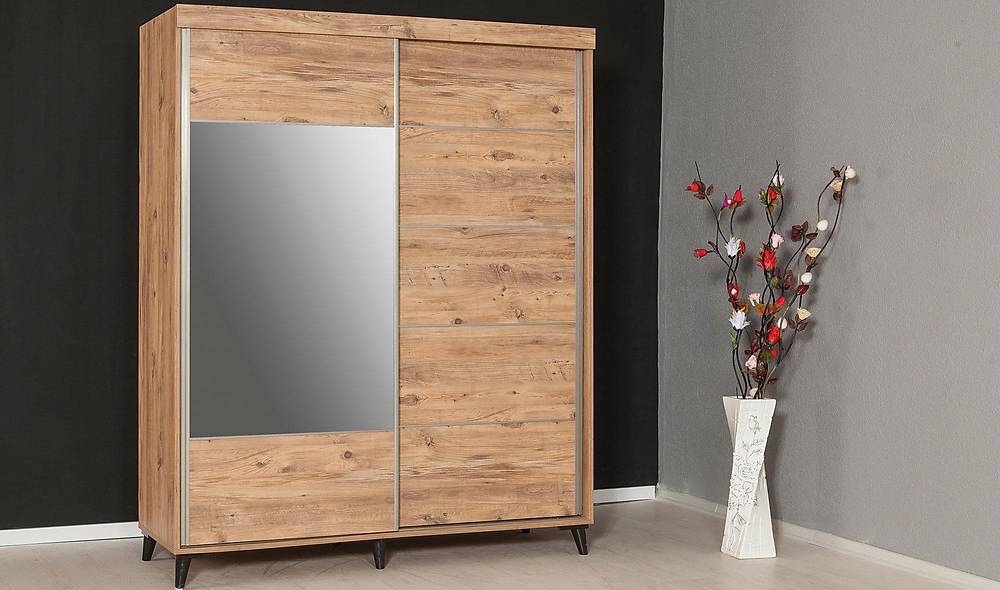 Plane Sliding Wardrobe - Walnut