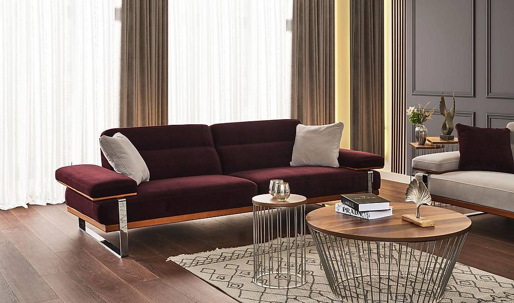 Aydam Sofa Set - Burgundy