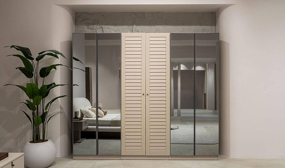 Latte Wardrobe - 6 Door