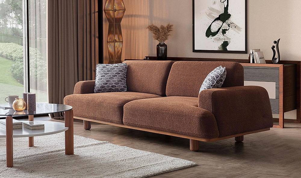 Linz Sofa - Orange - Cream