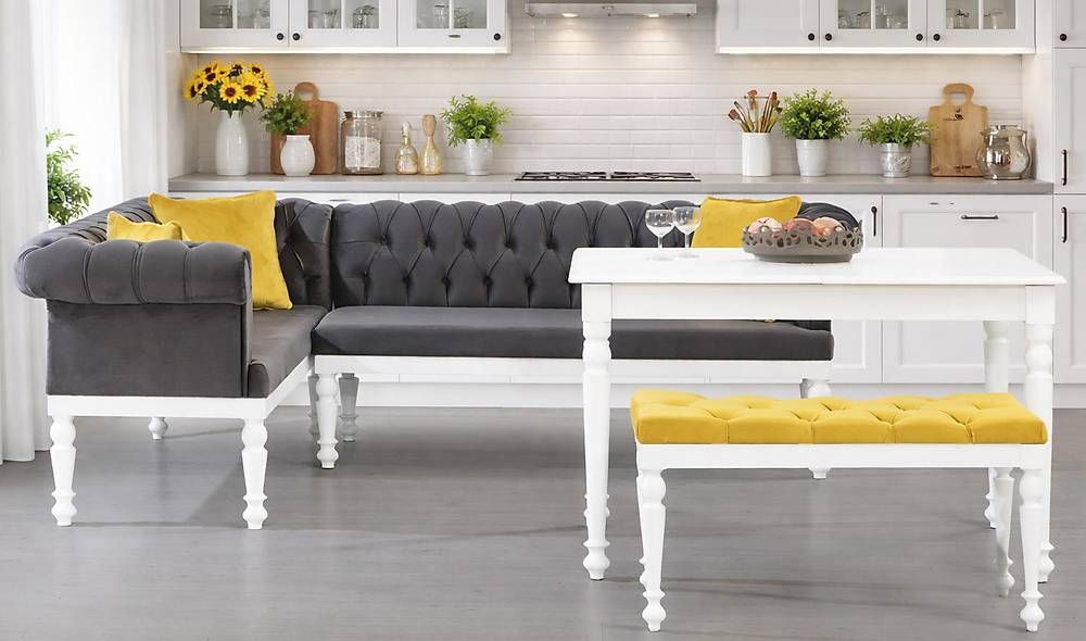 Elit Chester Gray Kitchen Corner Set