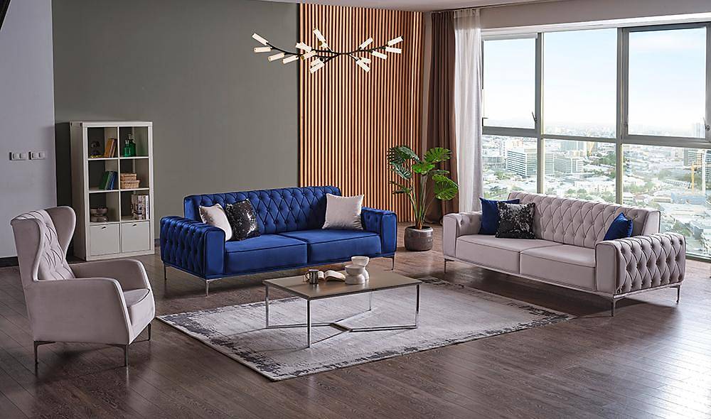 Lila Sofa Set with Metal Design