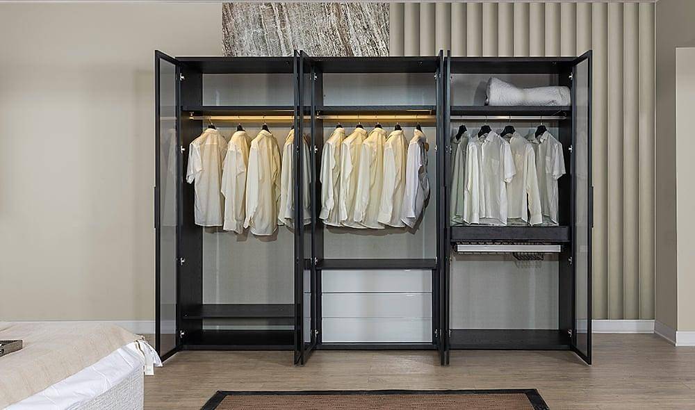 Elika Bedroom with Base - Corner Wardrobe