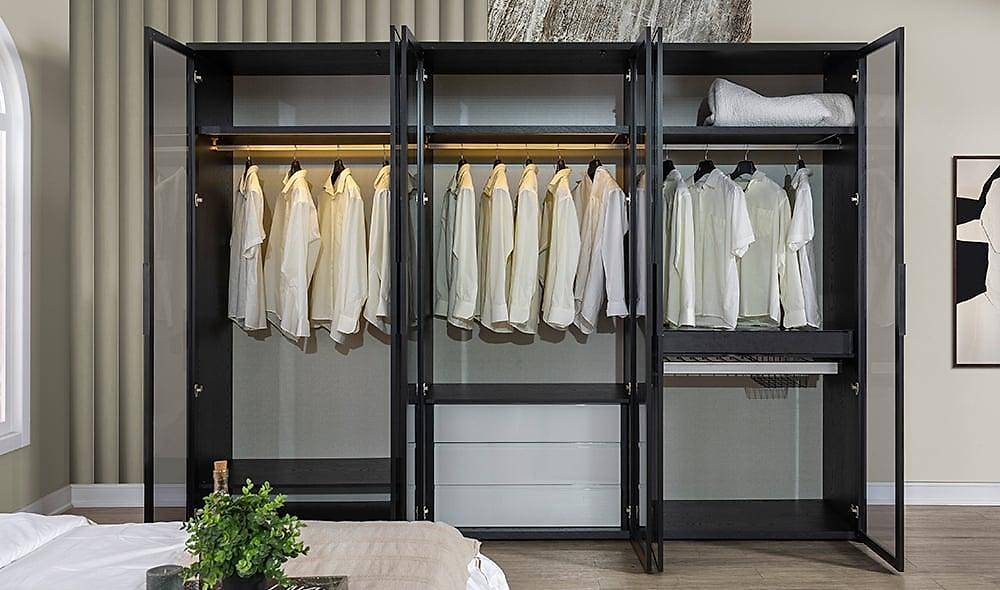 Elika Bedroom with Base - Corner Wardrobe
