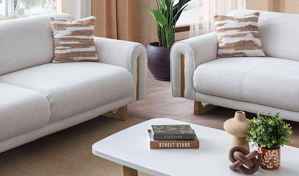 Lenora Sofa Set - White