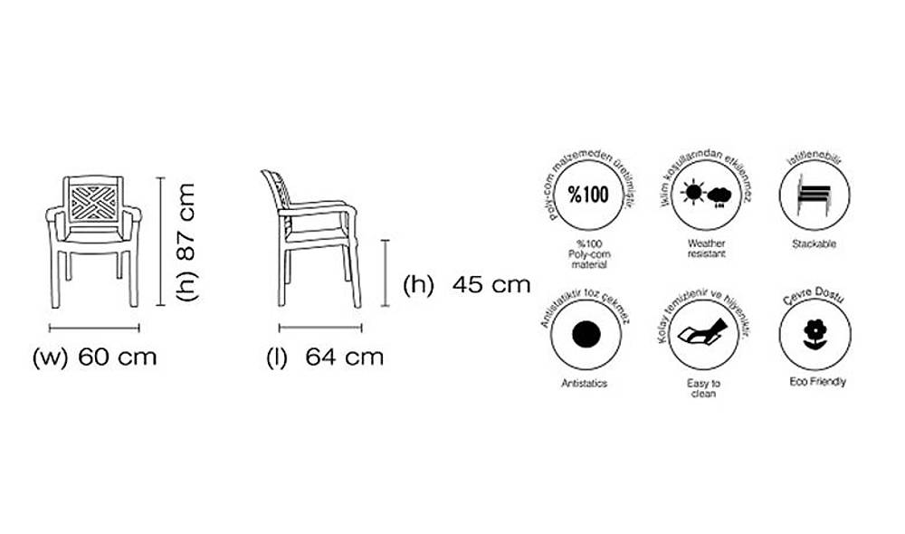 Admiral Plastic Chair 4 Piece