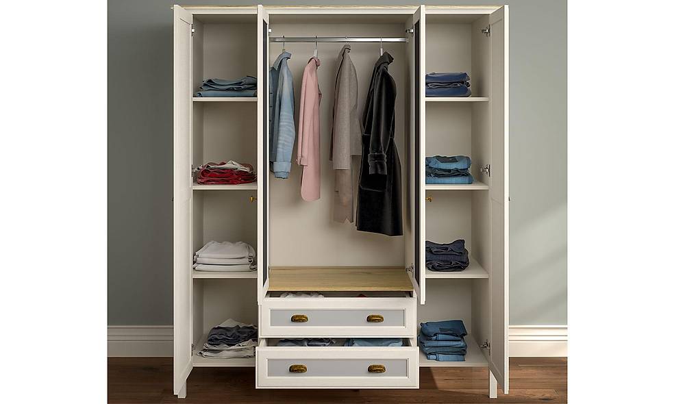 Atlantis 4 Door Wardrobe - Shelved