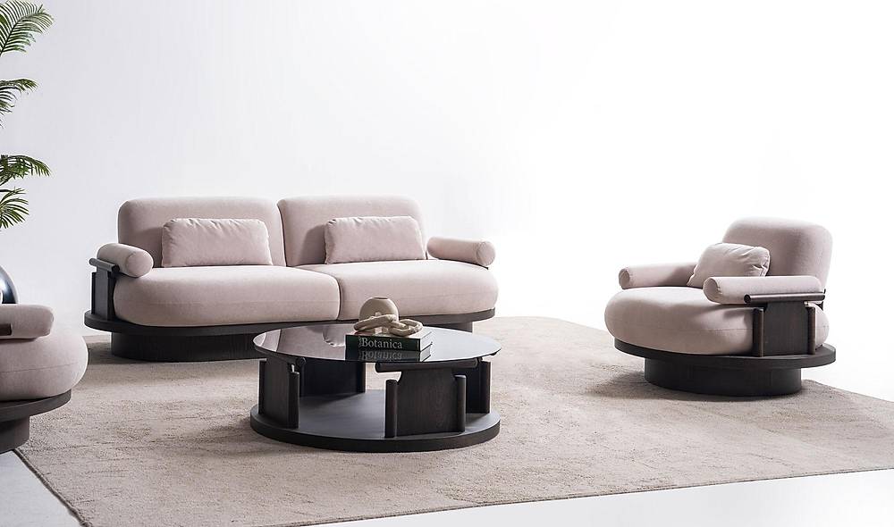 Bitez Sofa Set - Dark Walnut