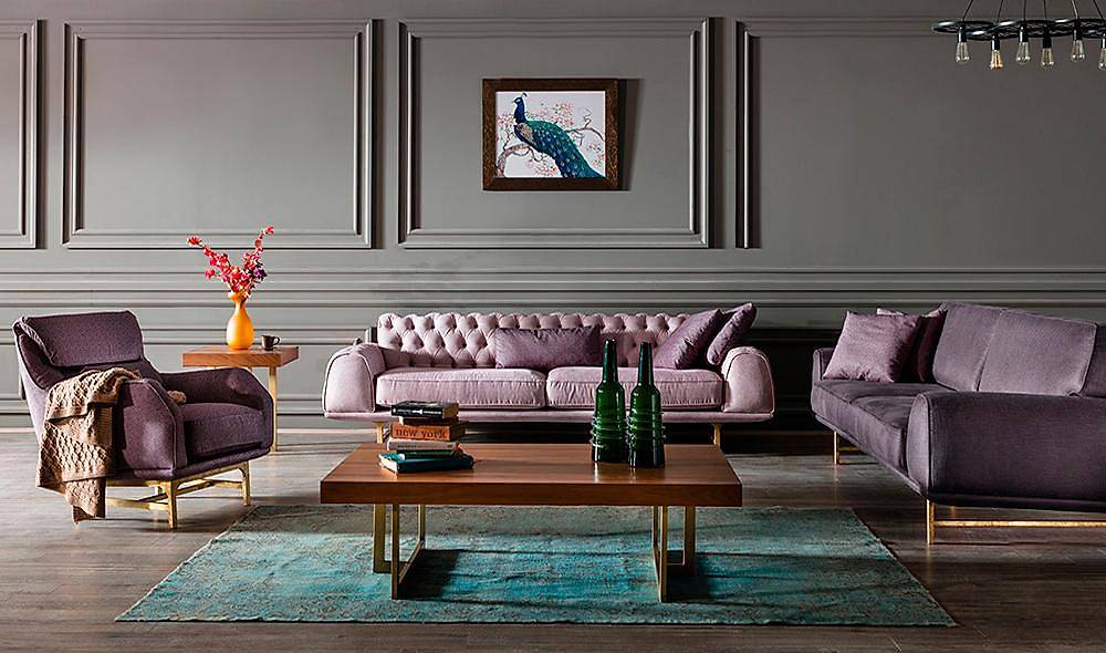 Lusso Gold Living Room Set