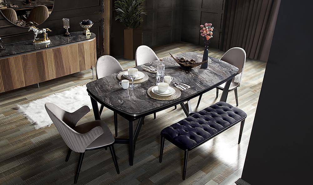 Mood Walnut Silver Dining Room