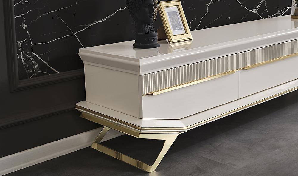 Clara Ecru Gold Tv Unit