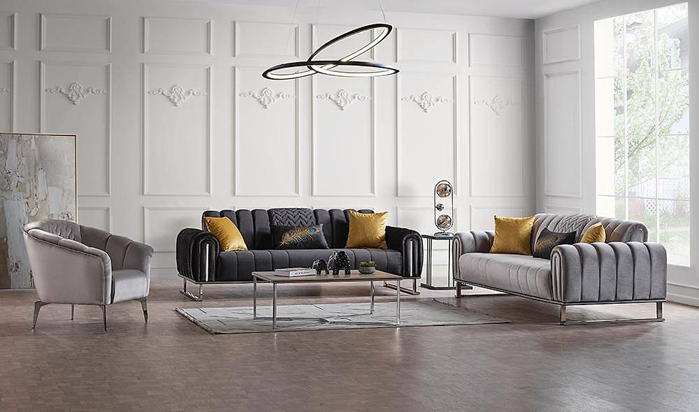 İzel Sofa Set with Metal Design