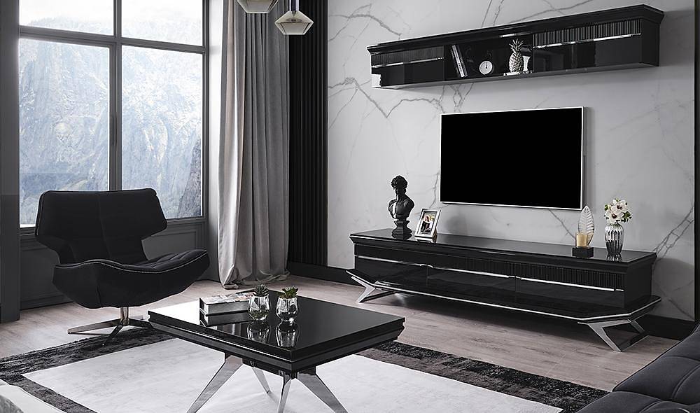 Clara Black Silver Dining Room