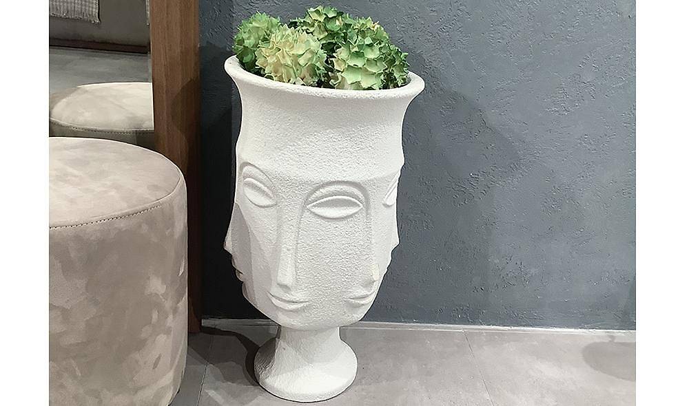 Big Size White Adler Flowerpot with Flower - 20291