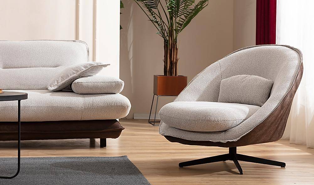 Modena Sofa Set - Cream Brown