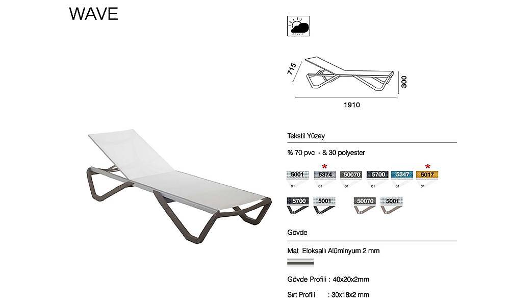 Wave Sunbed 1 Piece