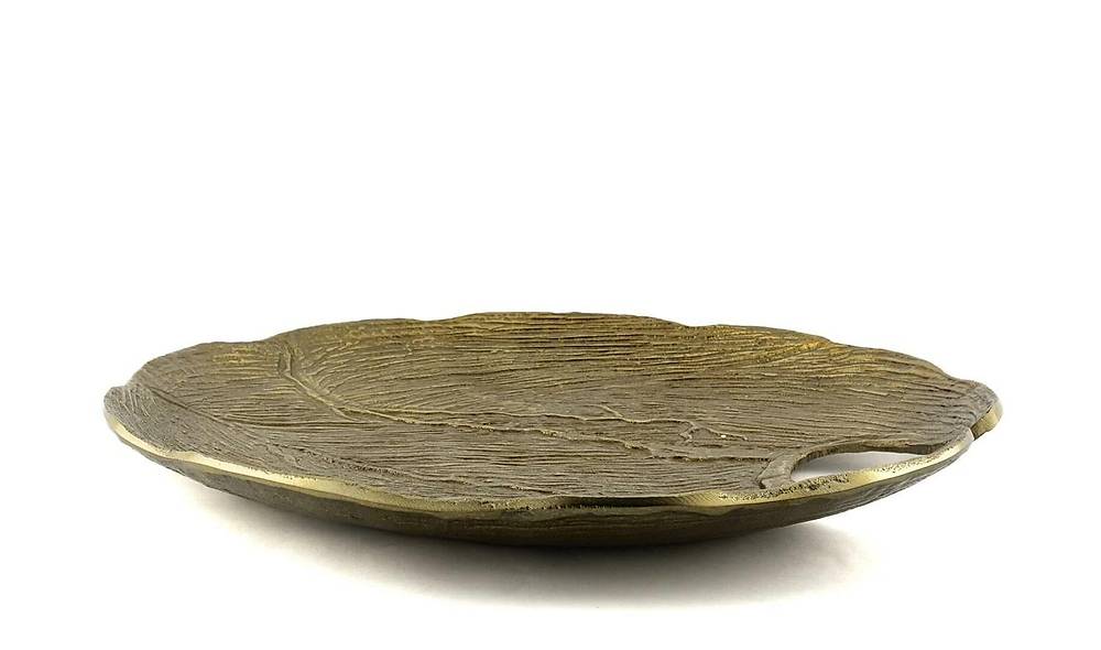 Antique Gold Leaf Metal Decor Bowl