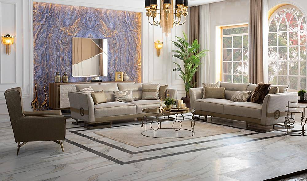Visage Living Room Set Gray