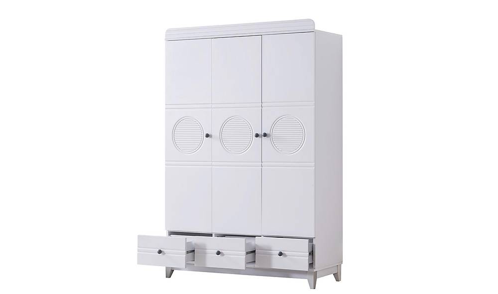 Momo 3 Door Wardrobe - Gray