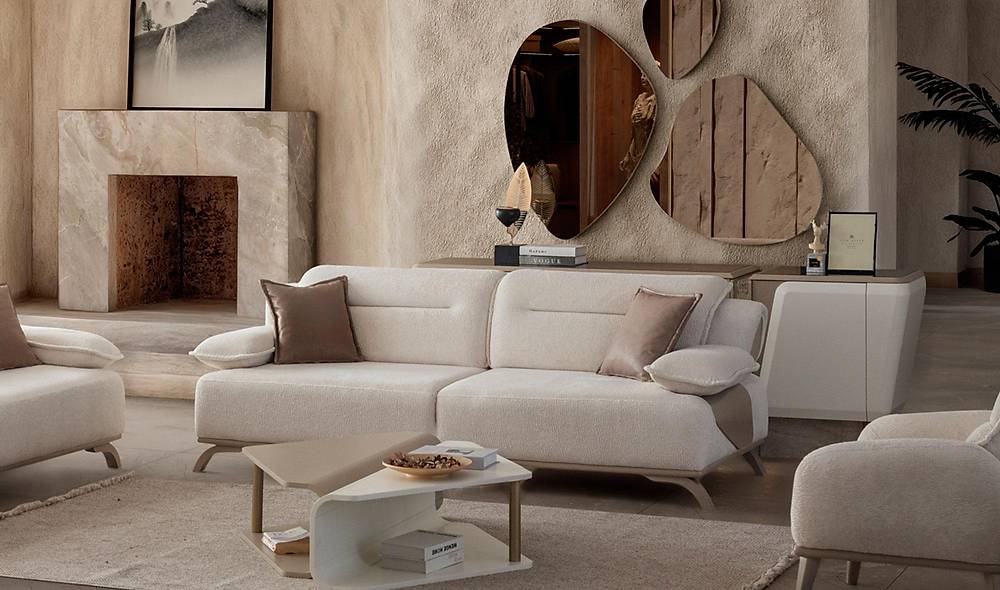 Naples Sofa Set - Wooden Leg