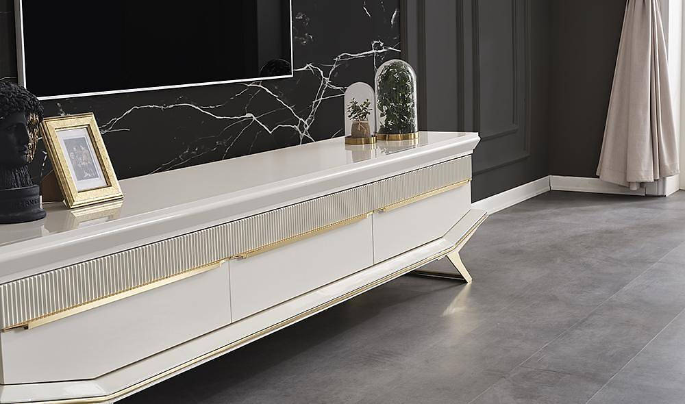 Clara Ecru Gold Tv Unit