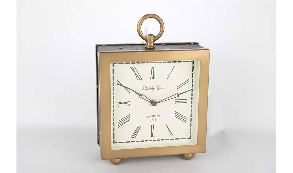 Brown Wood Square Clock