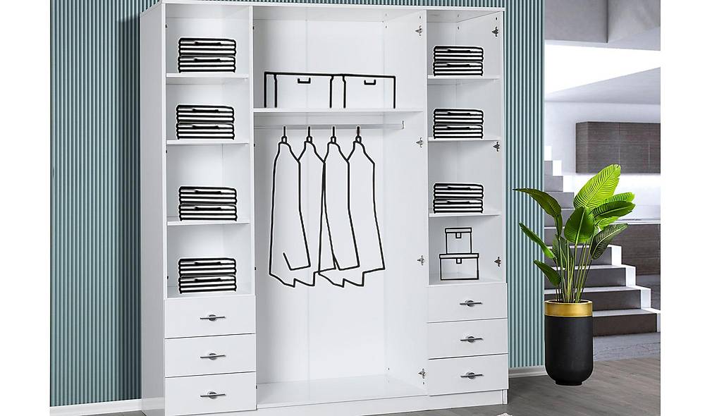 Siesta 4 Door Wardrobe - White