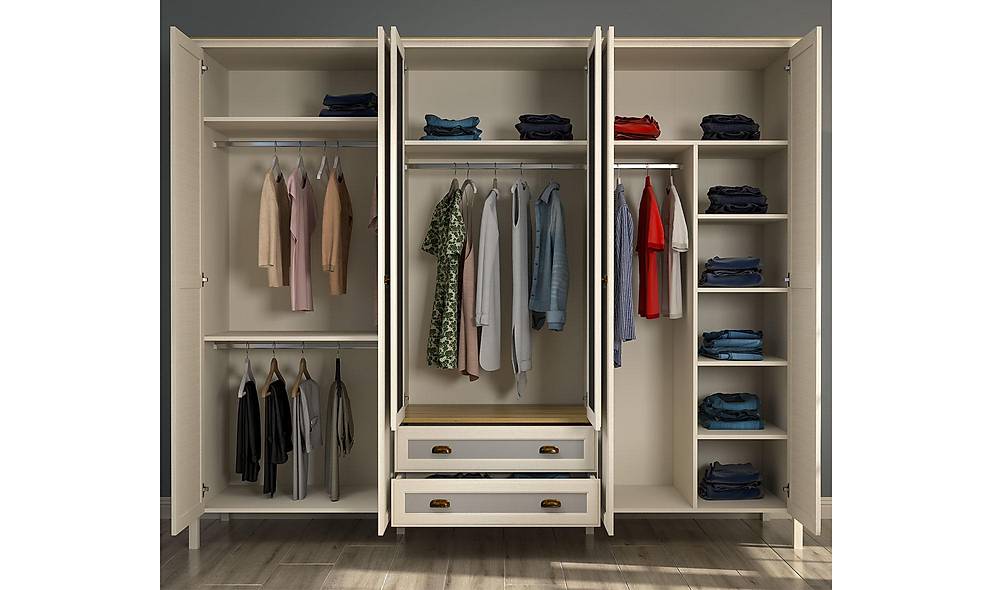 Astoria 6 Door Wardrobe - Drawers