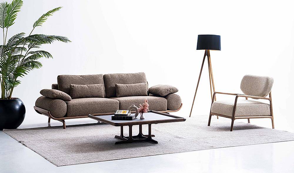 Almeda Sofa Set - Brown