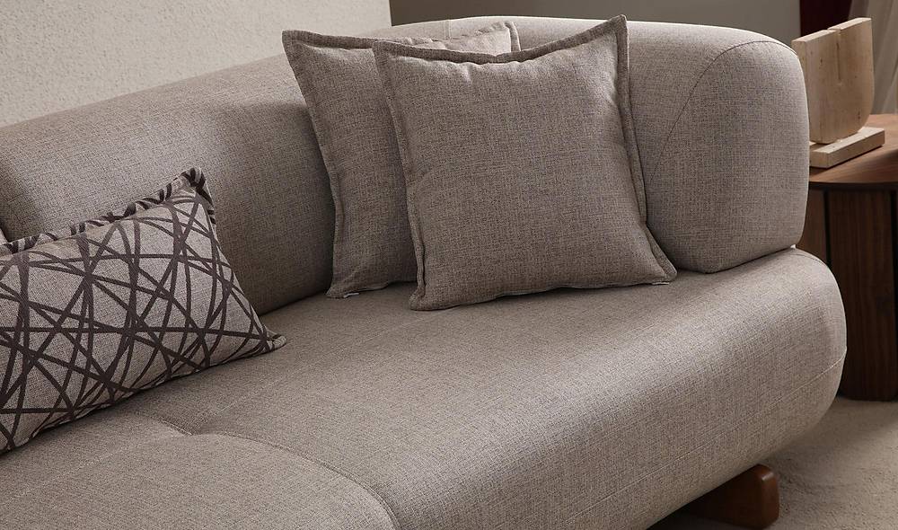 Brown Sofa - Bed - Wooden Leg