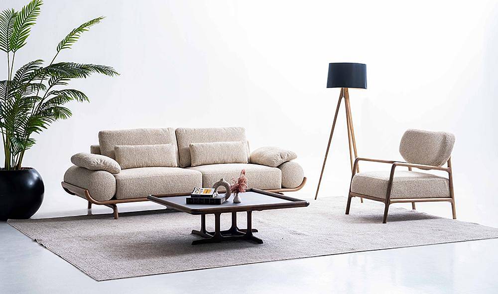 Almeda Sofa Set - Brown